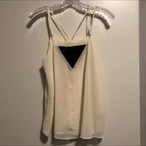 Cream and Black Tank Top